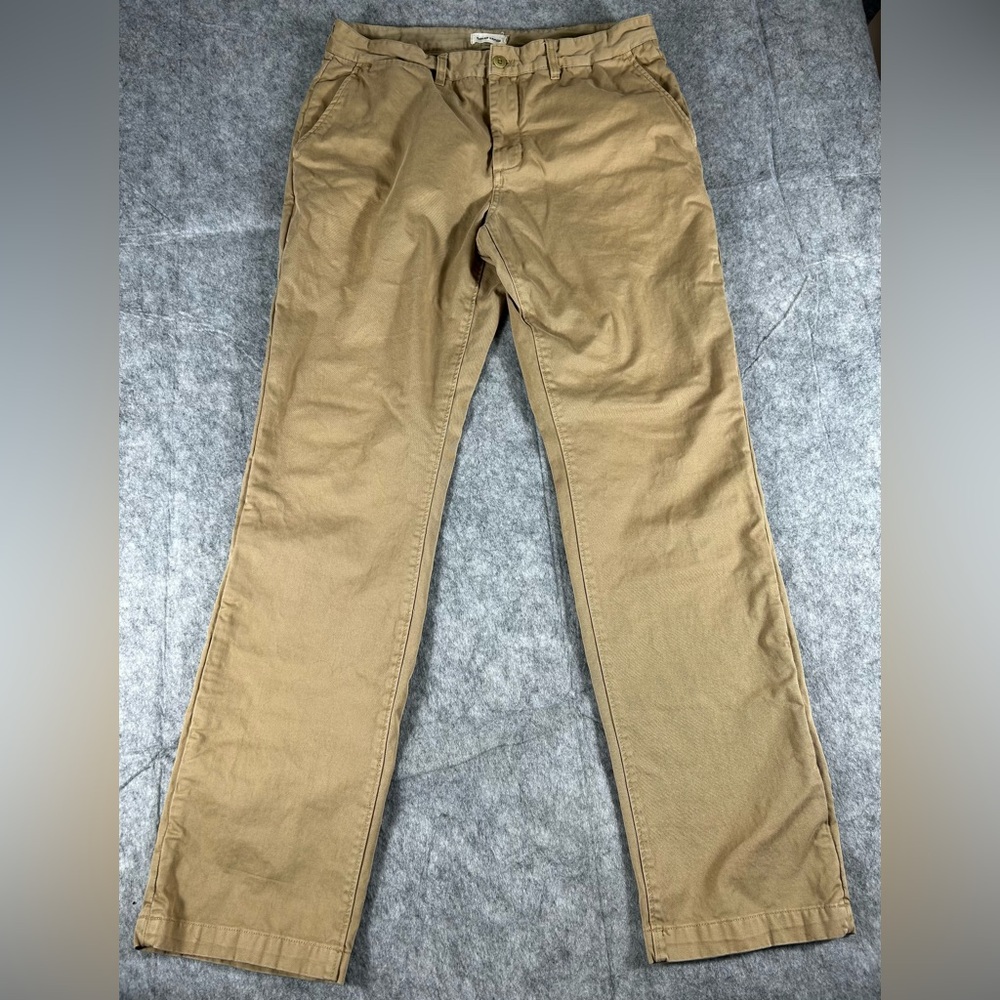 Taylor Stitch Foundation Pants Mens 35 Democratic Brown Organic Cotton 35x32